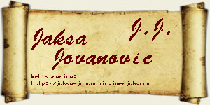 Jakša Jovanović vizit kartica